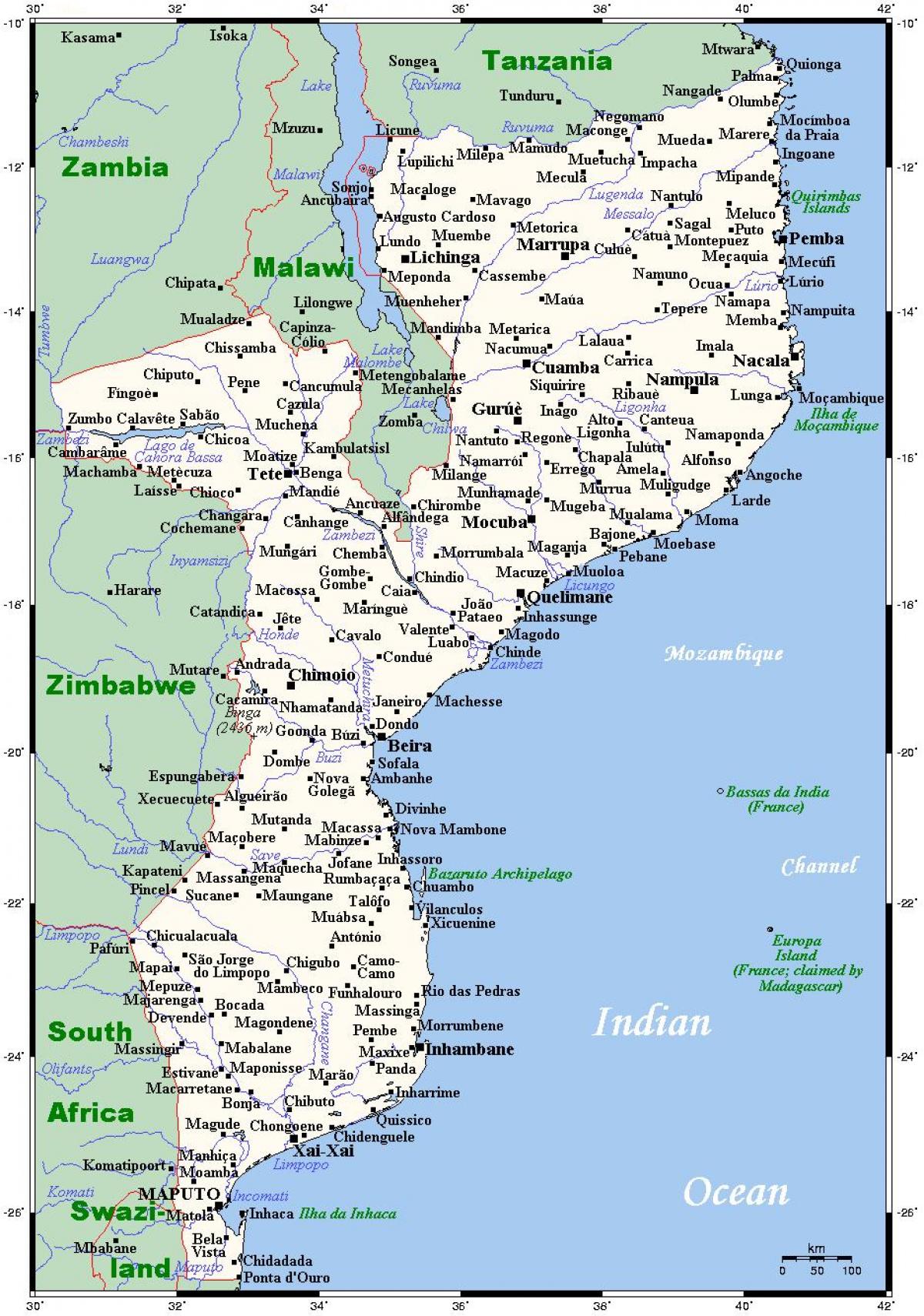 карта міста Мозамбіку 